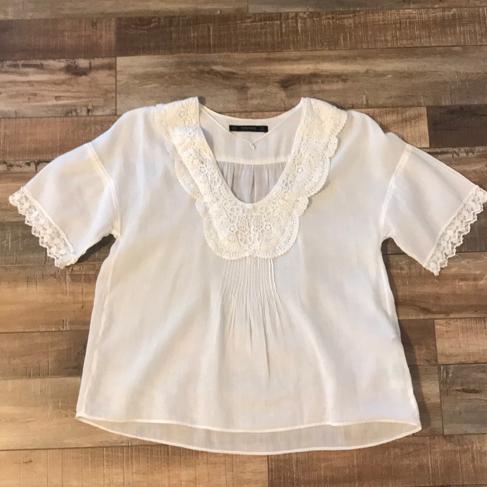 🌟Zara White Peasant Blouse🌟